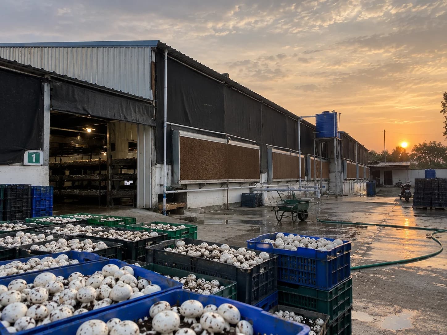 Automated ultrasonic mist maker and fogger humidity control system in mushroom fruiting chamber