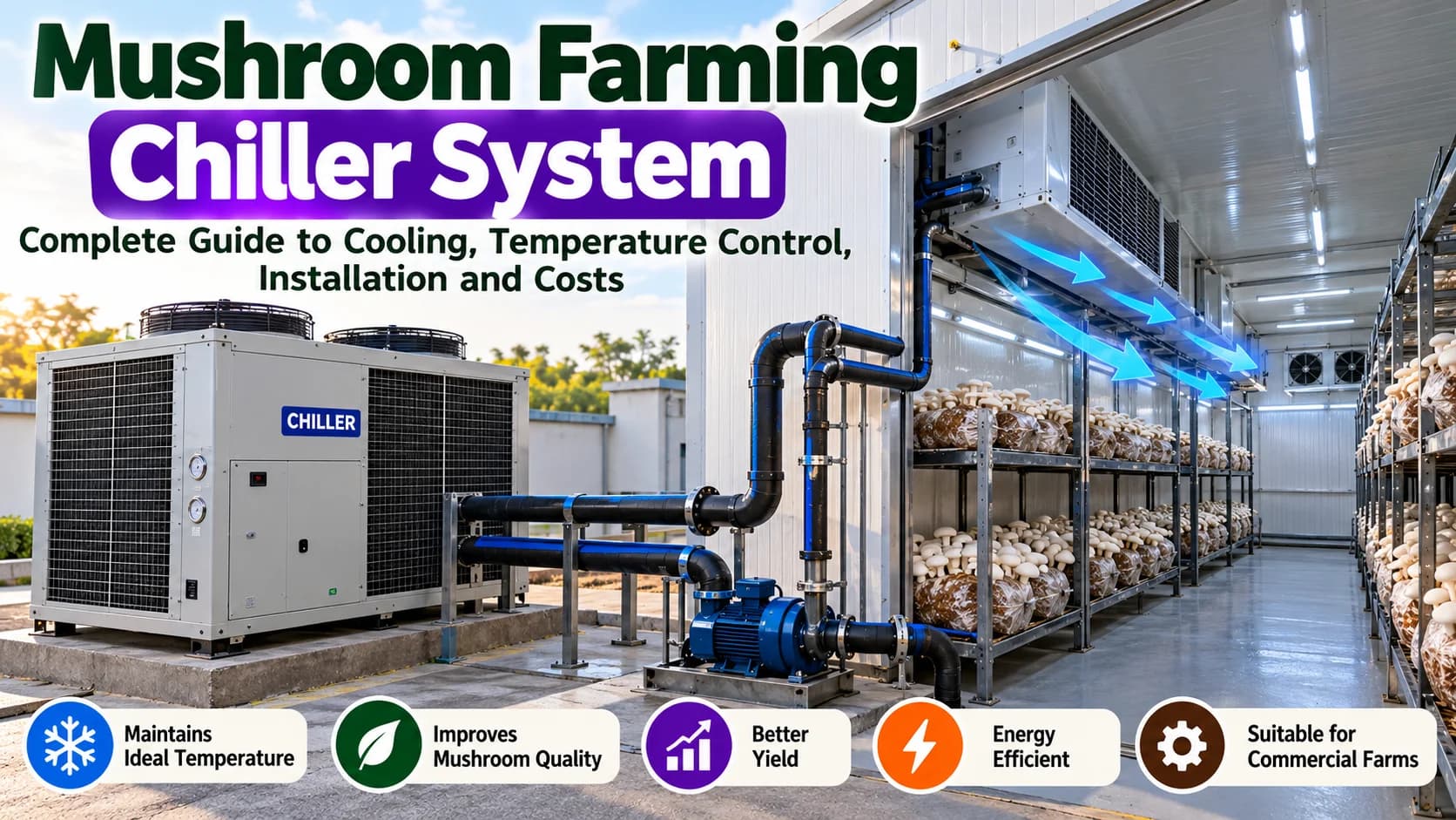 Mushroom Farming Chiller System: Complete Guide to Cooling, Temperature Control, Installation and Costs