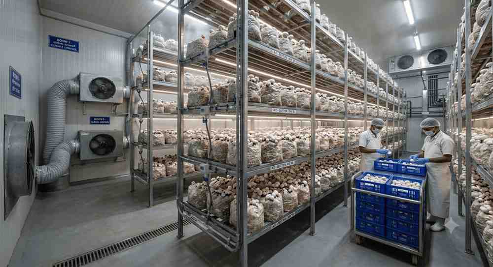 Commercial Mushroom Farm 360 Degree View